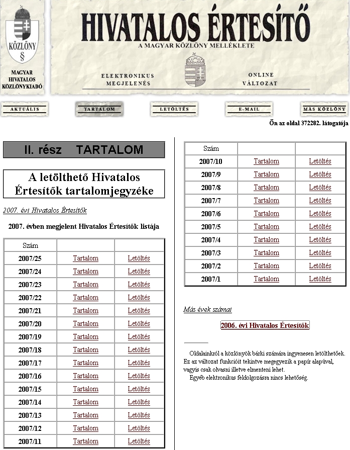 Hivatalos �rtes�t� 2007.06.25.