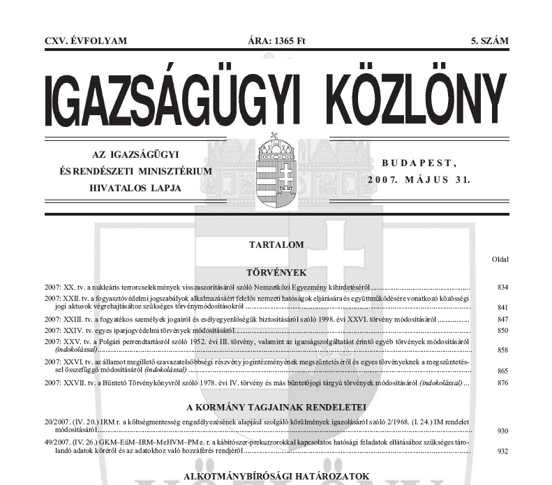 Igazs�g�gyi K�zl�ny 2007.06.26.