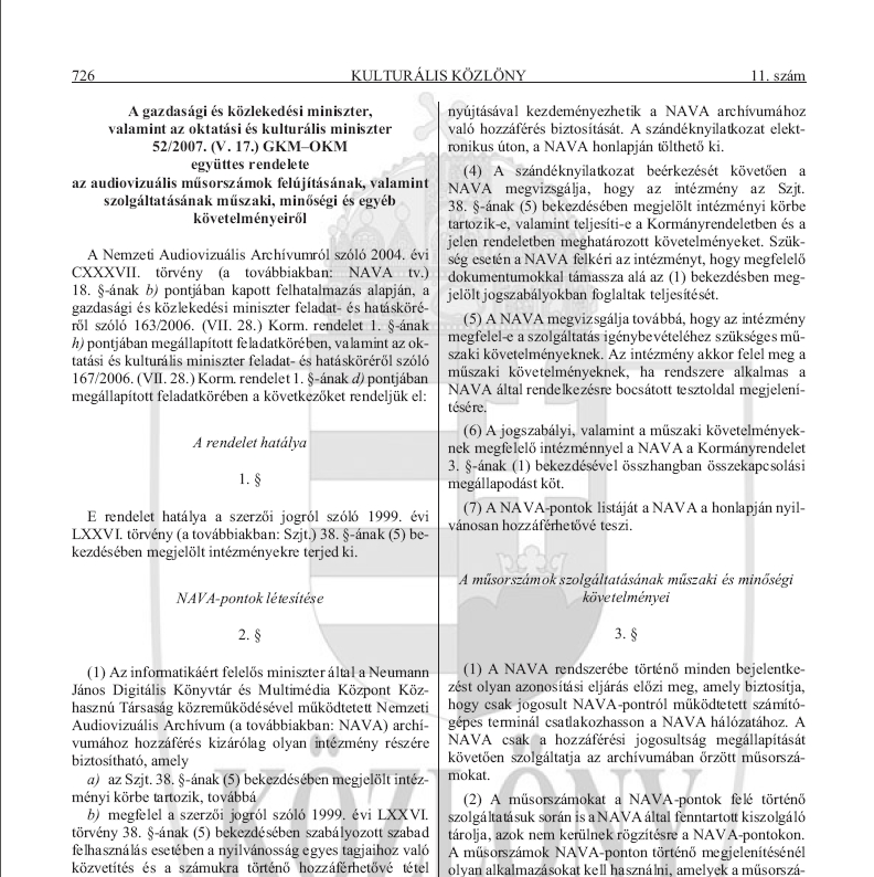 Kultur�lis K�zl�ny 2007.06.29.