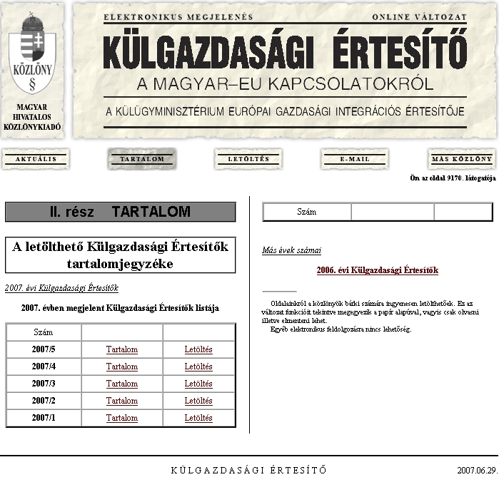 K�lgazdas�gi �rtes�t� 2007.06.29.