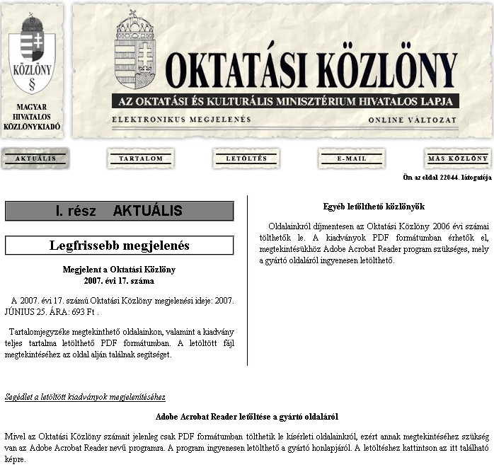 Oktat�si K�zl�ny 2007.07.02.