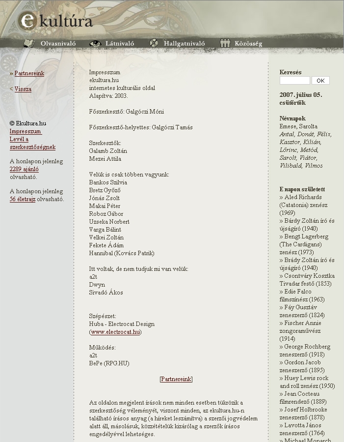 E kult�ra 2007.07.05.