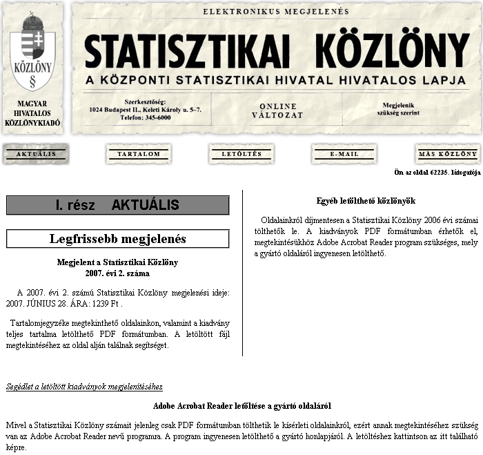 Statisztikai K�zl�ny 2007.07.06.