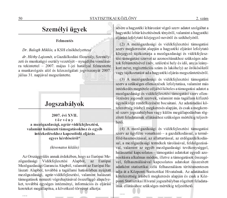 Statisztikai K�zl�ny 2007.07.06.