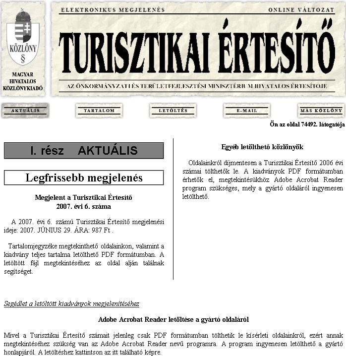Turisztikai �rtes�t� 2007.07.09.