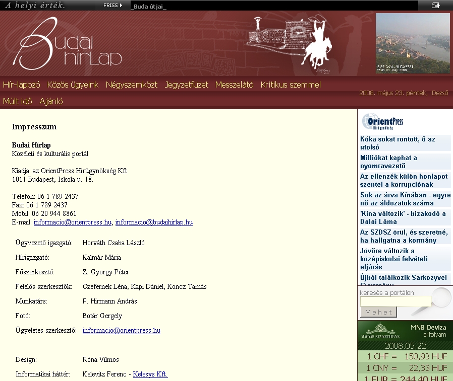 Budai H�rlap 2008.05.23.