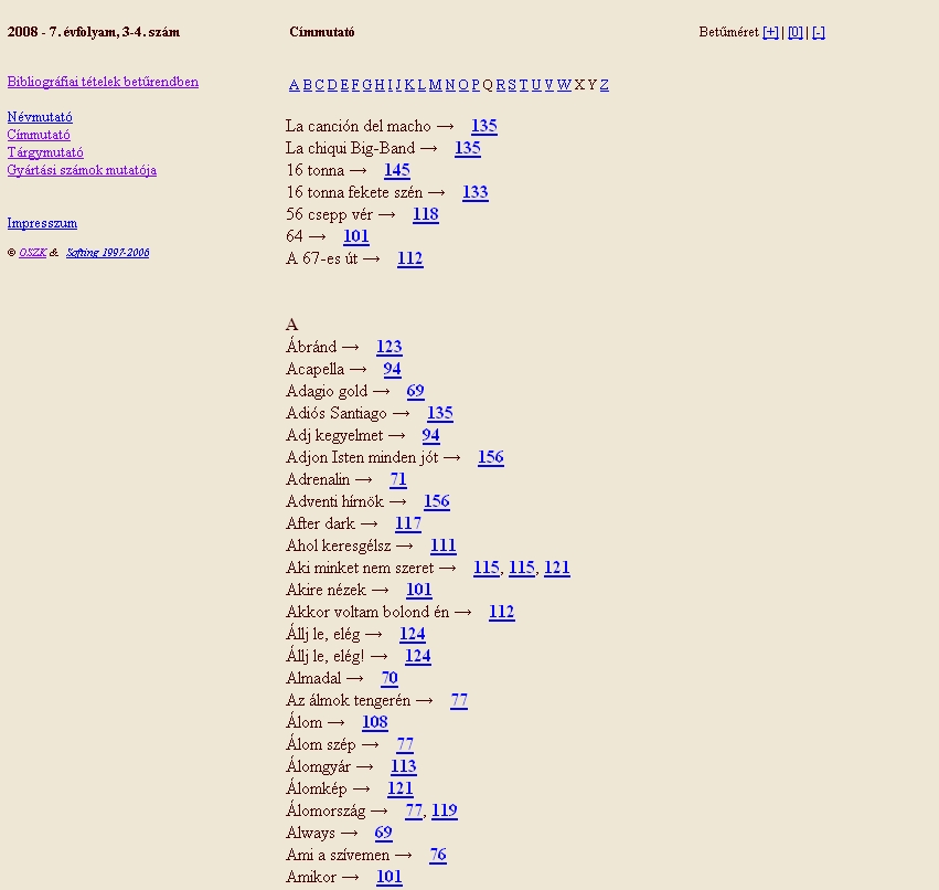 Magyar Nemzeti Bibliogr�fia. Zenem�vek: Hangfelv�telek 2010.11.08.