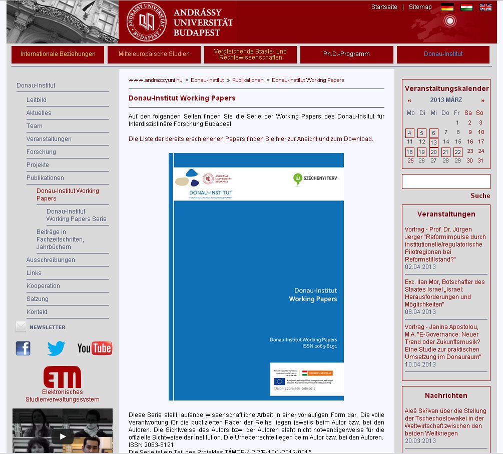 Donau-Institut Working Papers 2013.03.25.