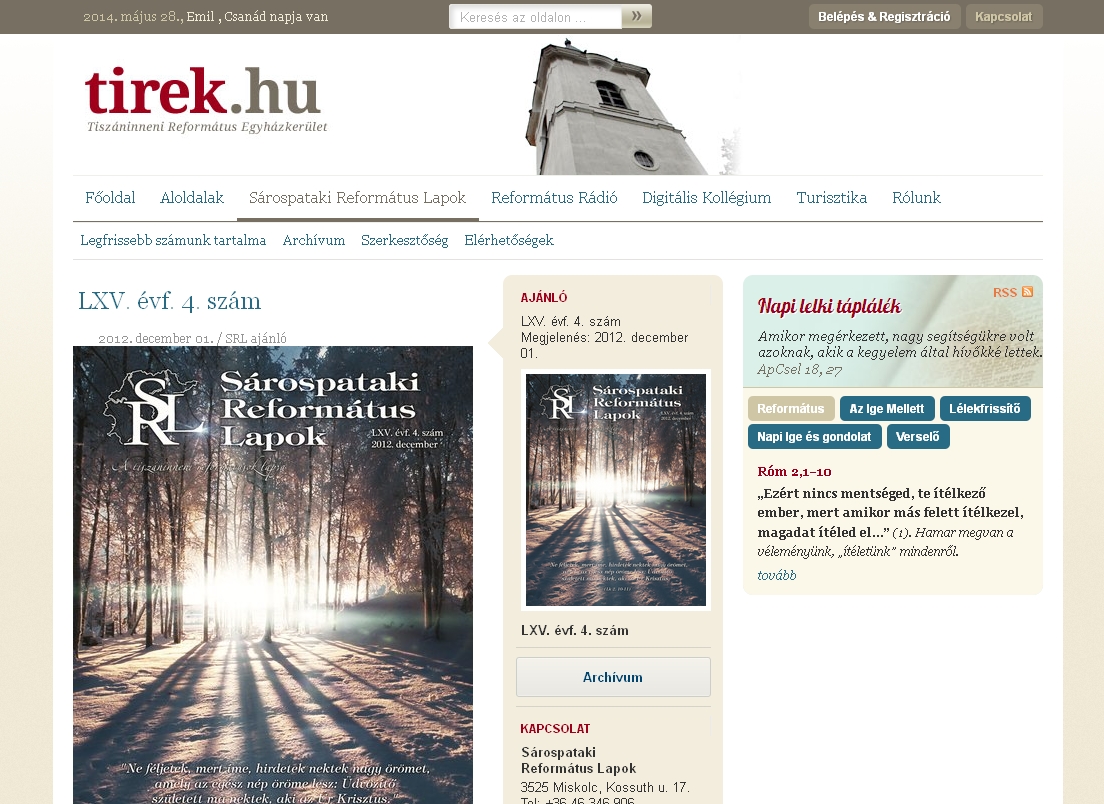 S�rospataki reform�tus lapok 2014.05.28.