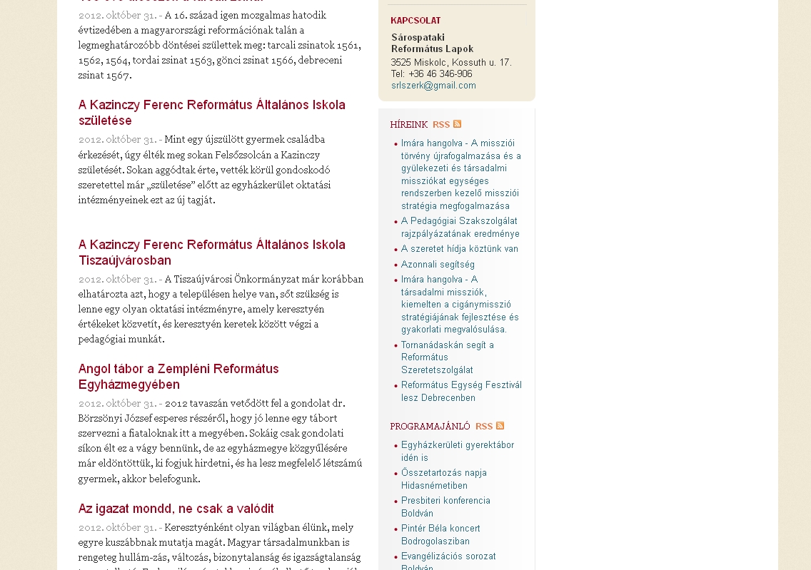 S�rospataki reform�tus lapok 2014.05.28.