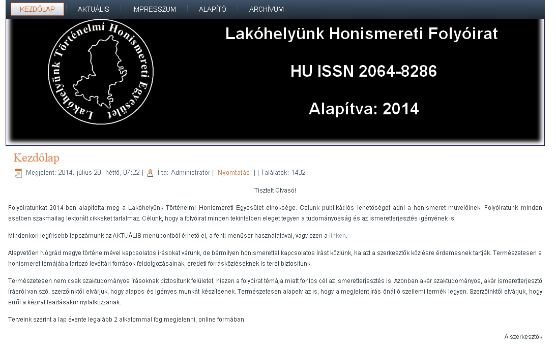 Lak�hely�nk Honismereti Foly�irat 2015.01.29.