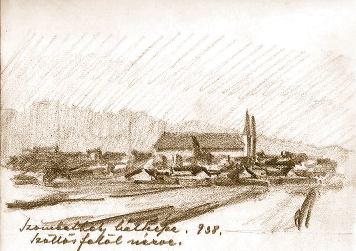 Szombathely l�tk�pe Sz�l�s fel�l n�zve, 1938.