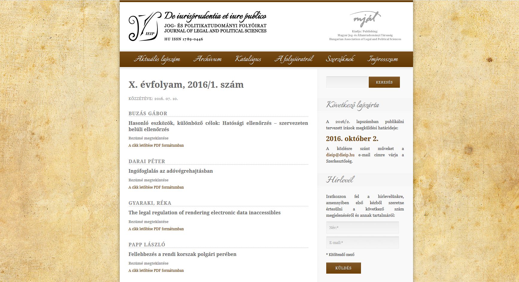 De iurisprudentia et iure publico 2019.03.11.