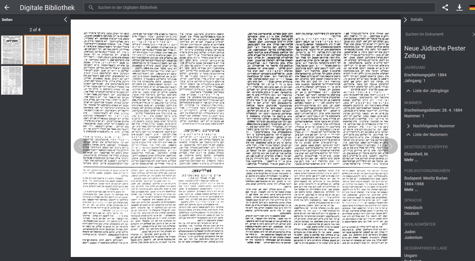 Neue J�dische Pester Zeitung 2019.04.04.