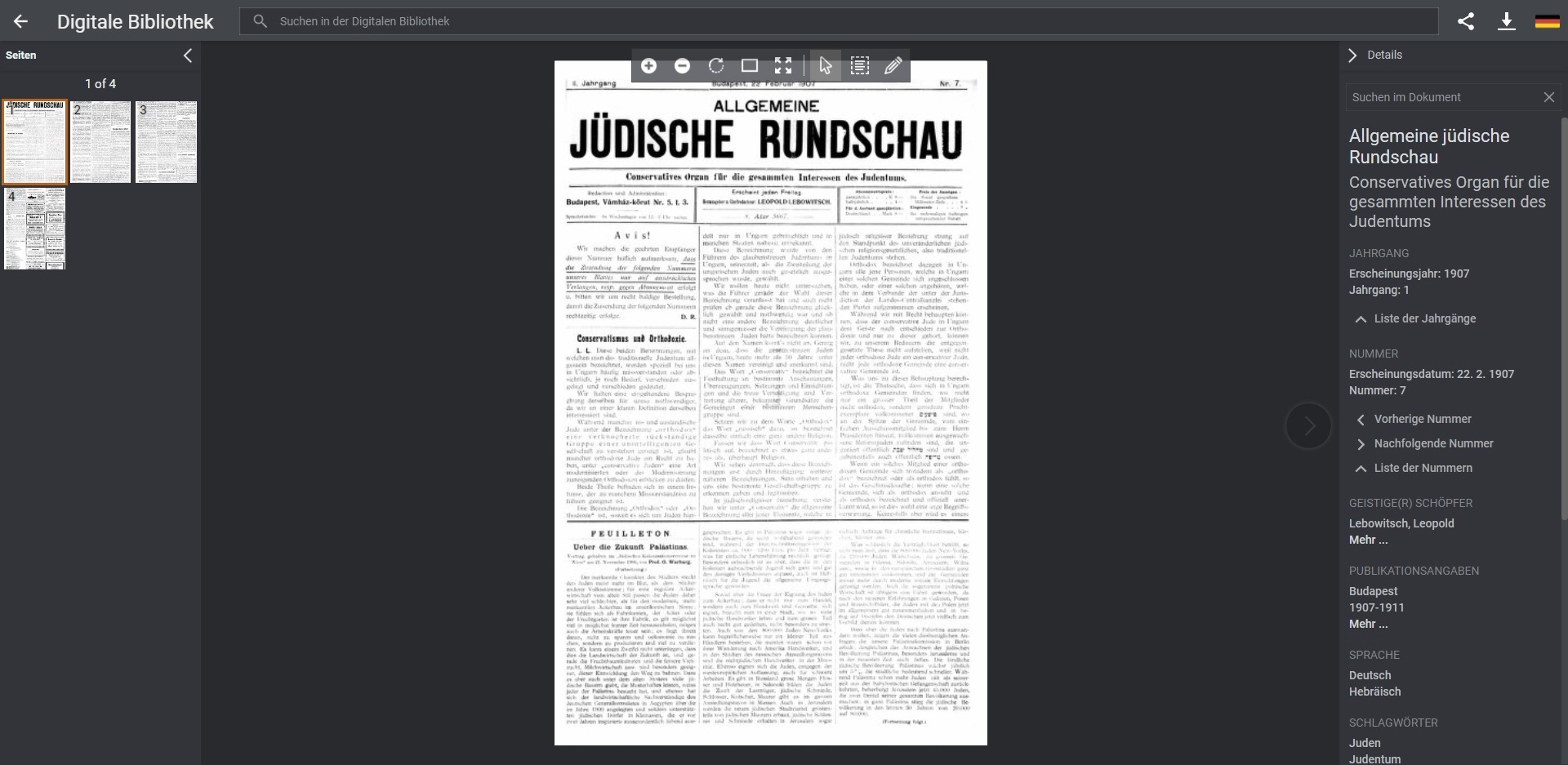 Allgemeine j�dische Rundschau 2019.04.09.