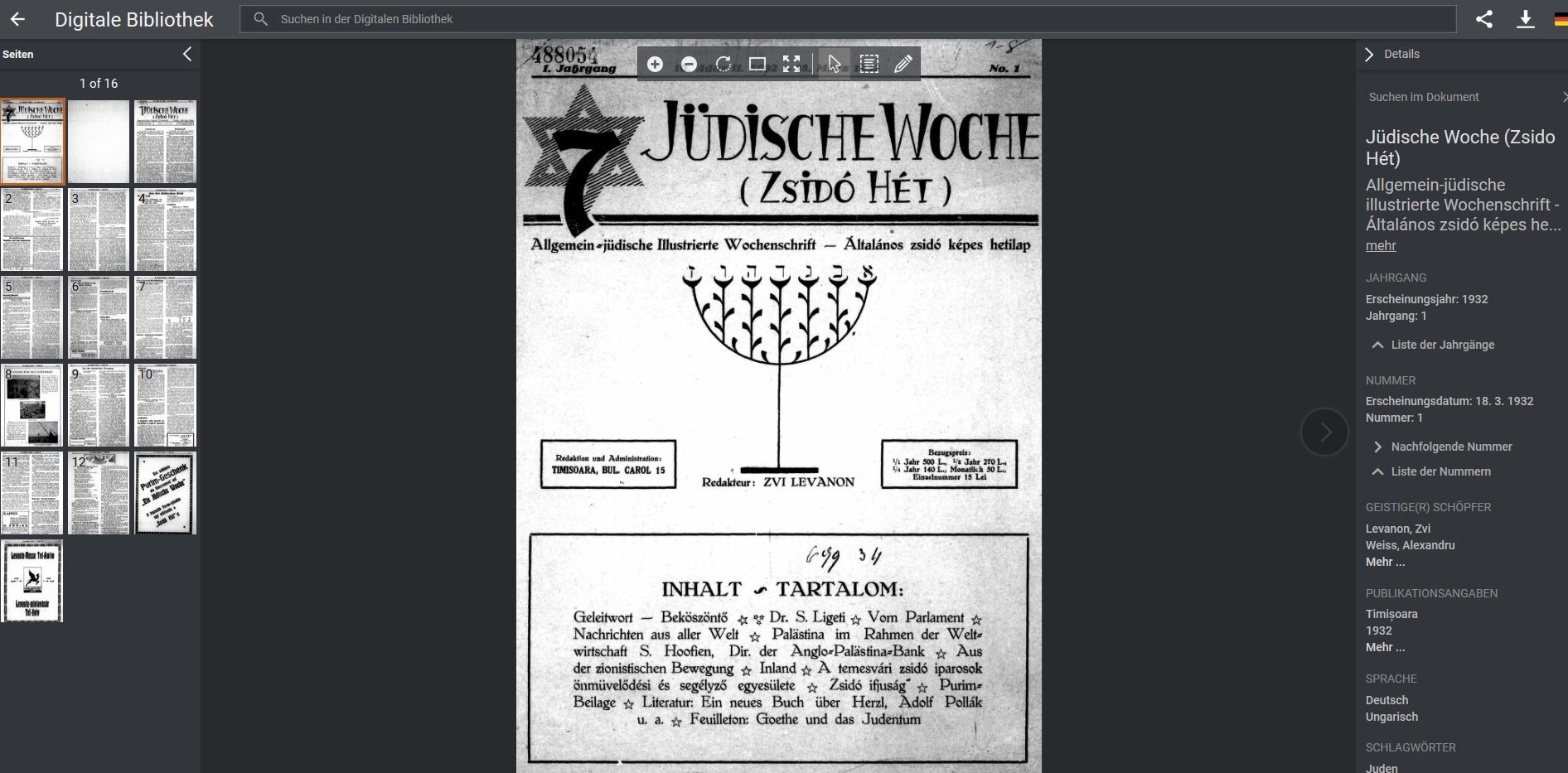J�dische Woche 2019.04.15.