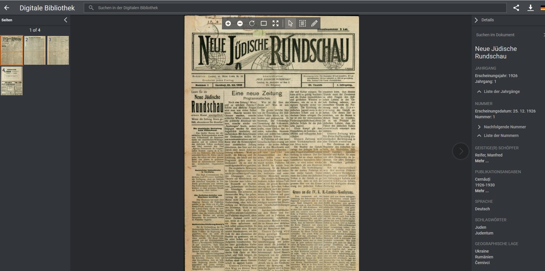 Neue J�dische Rundschau 2019.04.15.