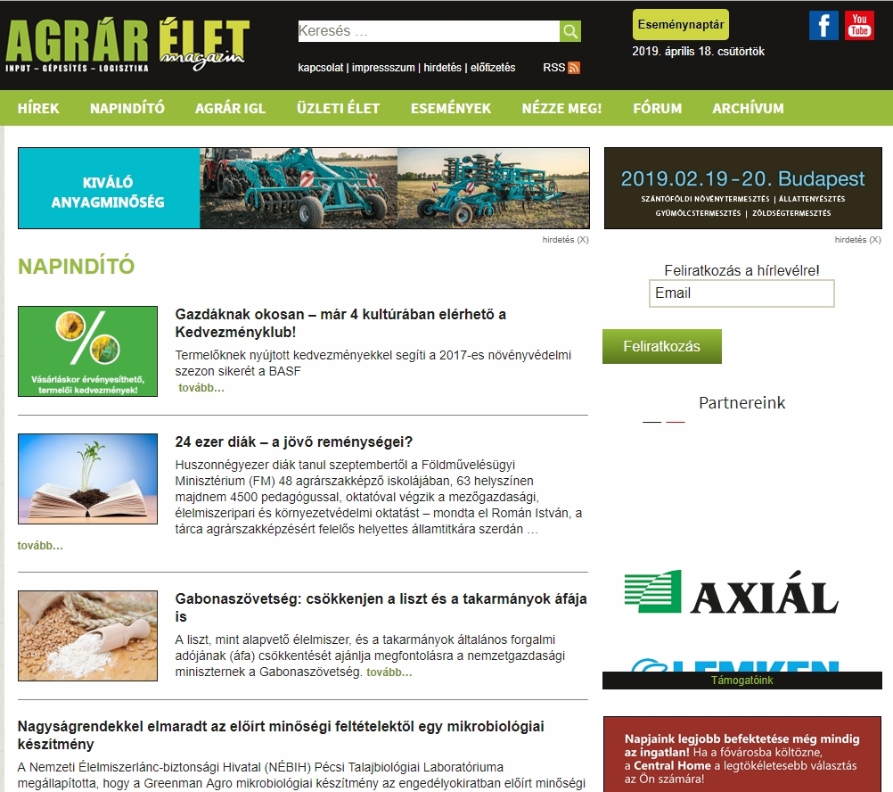 Agr�r �let magazin 2019.04.18.