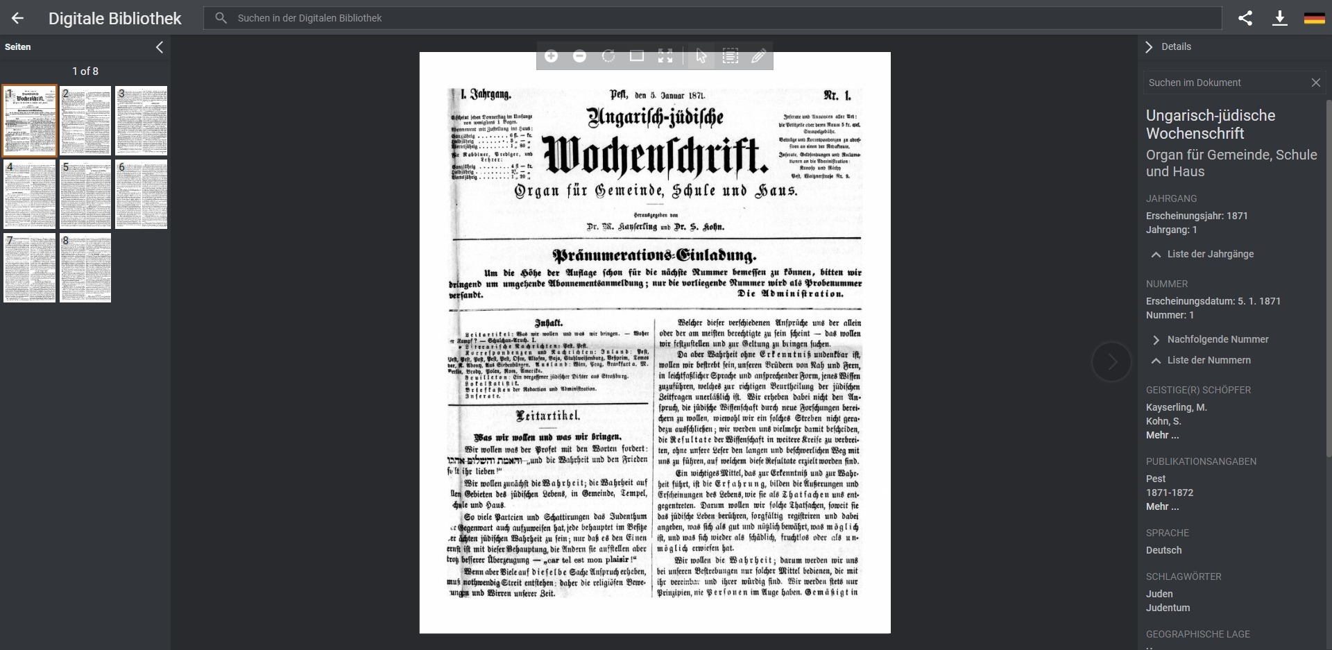Ungarisch-j�dische Wochenschrift 2019.05.31.