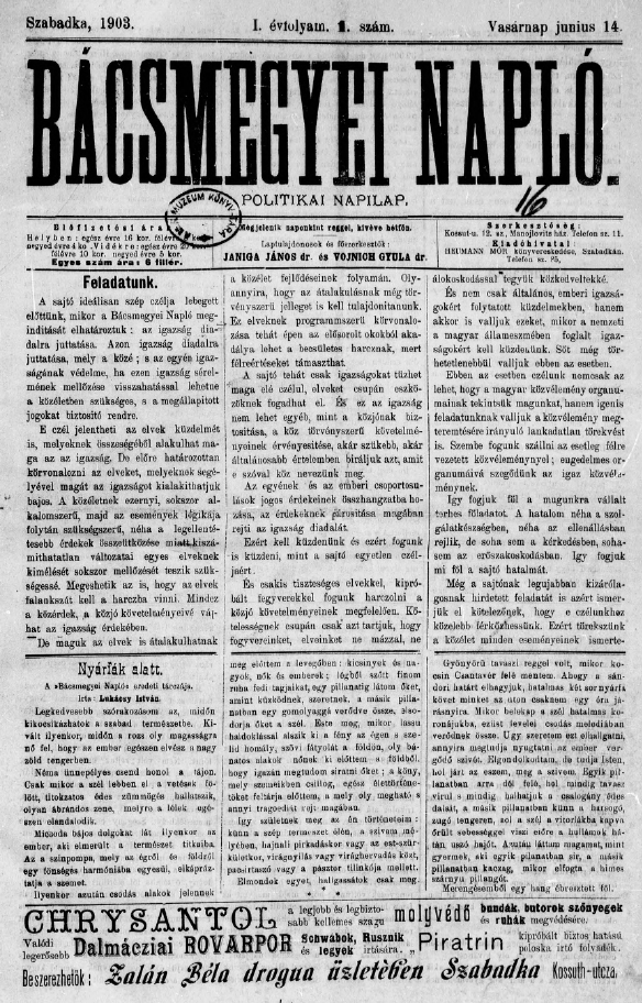 B�csmegyei napl� 2022.08.01.
