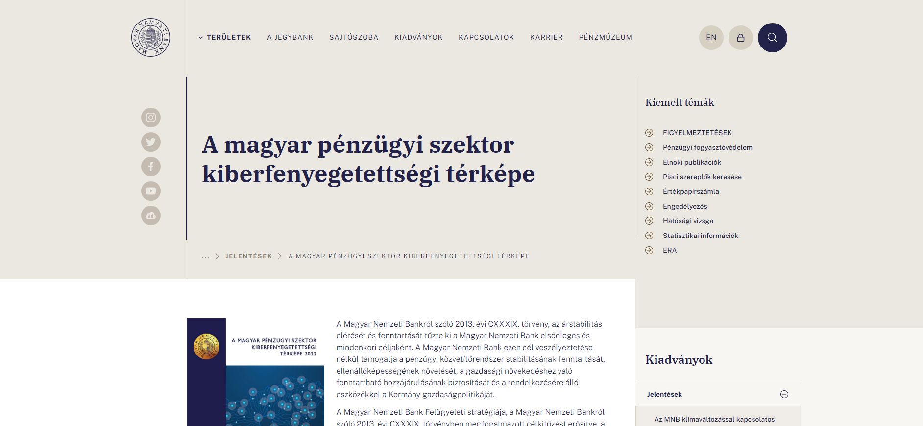 A magyar p�nz�gyi szektor kiberfenyegetetts�gi t�rk�pe 2023.01.04.