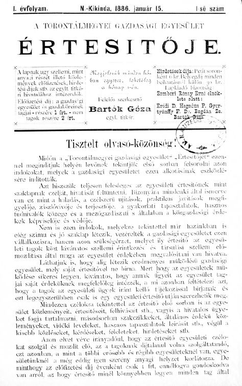 A Toront�lmegyei gazdas�gi egyes�let �rtesit�je 2026.02.10.