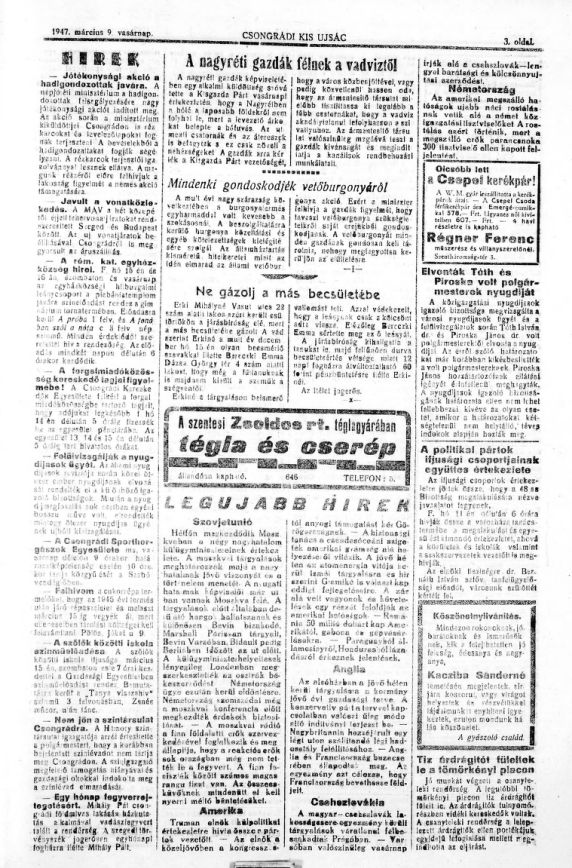 Csongr�di kis ujs�g 2026.03.24.